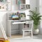 White Children Writing Table with Keyboard Tray and Hutch Drawer Shelves Ideal for Kids